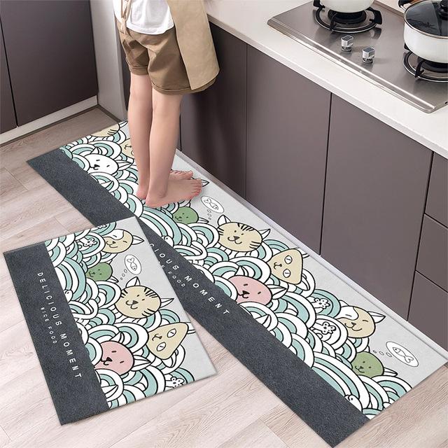 Модный простой кухонный напольный коврик в скандинавском стиле, домашний ковер, длинный полосатый дверной коврик, современный домашний декор 