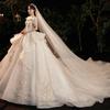 Wedding Dress New Bride French Court Heavy Industry Trailing Starry Sky Large Size Mori Dream Super Fairy