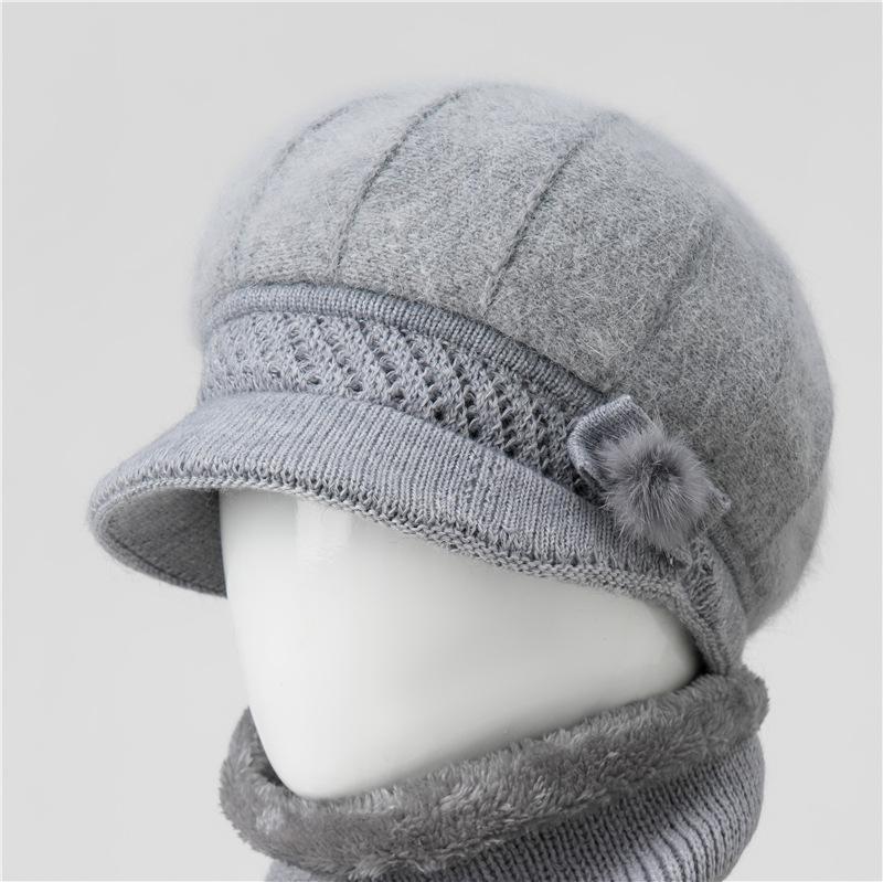 Женские шляпы осенне-зимние шерстяные шапки теплые шапки с утиным язычком для пожилых бабушек хлопковые шапки для пожилых матерей среднего возраста