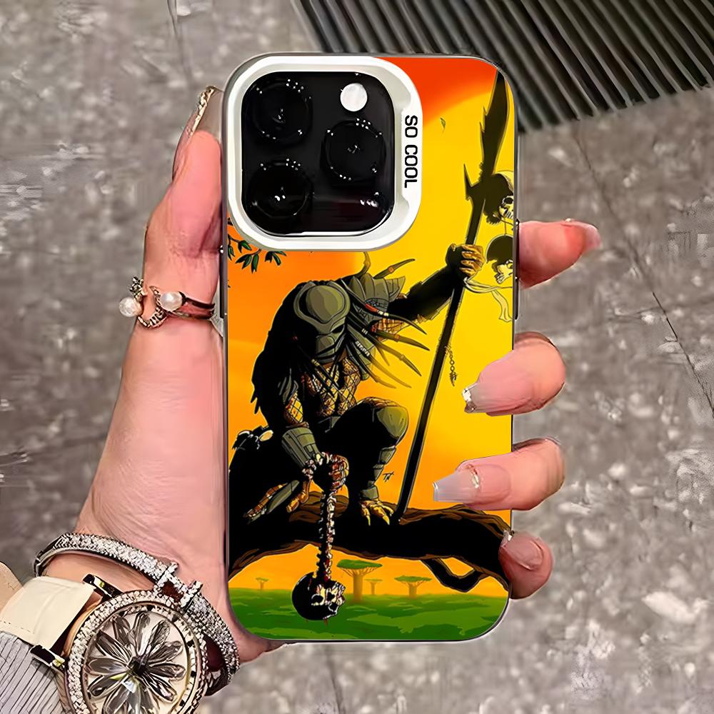 Чехол для телефона Хищник Для iPhone 17 Pro Max 16 Pro Max 15 14 13 11 12 Mini Xs X Xr 7 8 Plus Se Цвет Серебристый Чехол