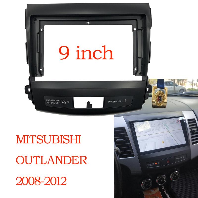 9 inch Car DVD Frame Audio Dash Trim Kits Facia Panel Radio Player screen 2 Din For Mitsubishi Outlande 2008-2011 Mount Kit