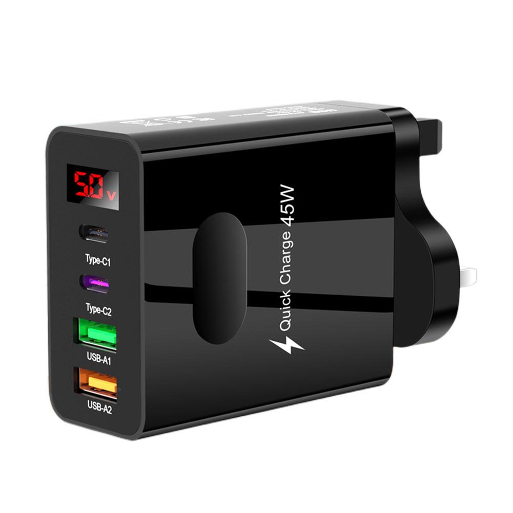 45 Вт USB зарядное устройство быстрая зарядка USB Type C 4 порта быстрое зарядное устройство 3.0 настенное зарядное устройство для iPhone Samsung мобильный телефон зарядное устройство адаптер