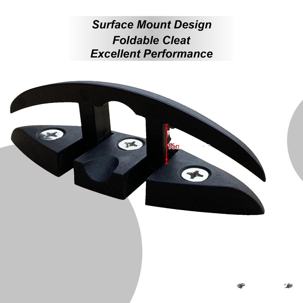 Black Folding Pull Up Cleat Boat Flipped Up Dock Cleat Marine Folding Dock Cleat Marine Grade Nylon