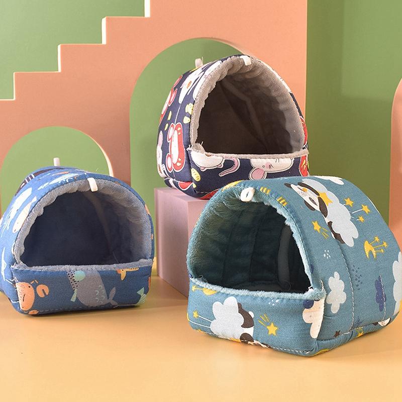 Милый мультяшный кролик белка мини клетка морская свинка гнездо маленькое животное мышь крыса домашнее животное спальная кровать хомяк домик зимний теплый мягкий коврик