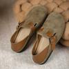 Осенние Birkenstock с мягкой подошвой, новые однотонные туфли с круглым носом, Doudou на плоской подошве