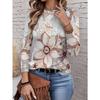 Women's T-shirt 3D Retro Marble Print Fashion Long Sleeve Round Neck Regular Top Holiday Weekend Spring Autumn