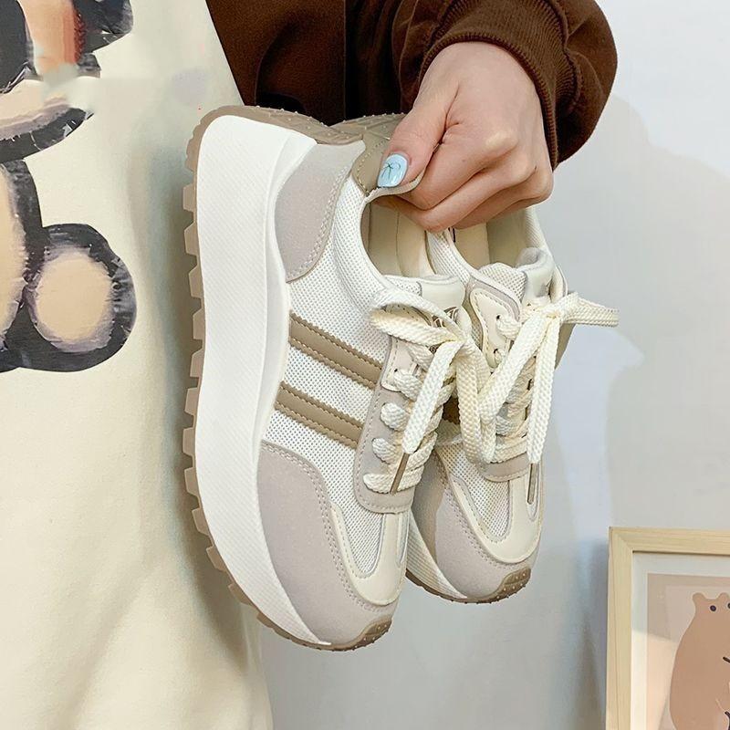 Women's Shoes 2025 New Fashion Versatile Board Shoes Platform Heightening Simple Forrest Gump Shoes Internet Celebrity Explosion Casual Sports Shoes