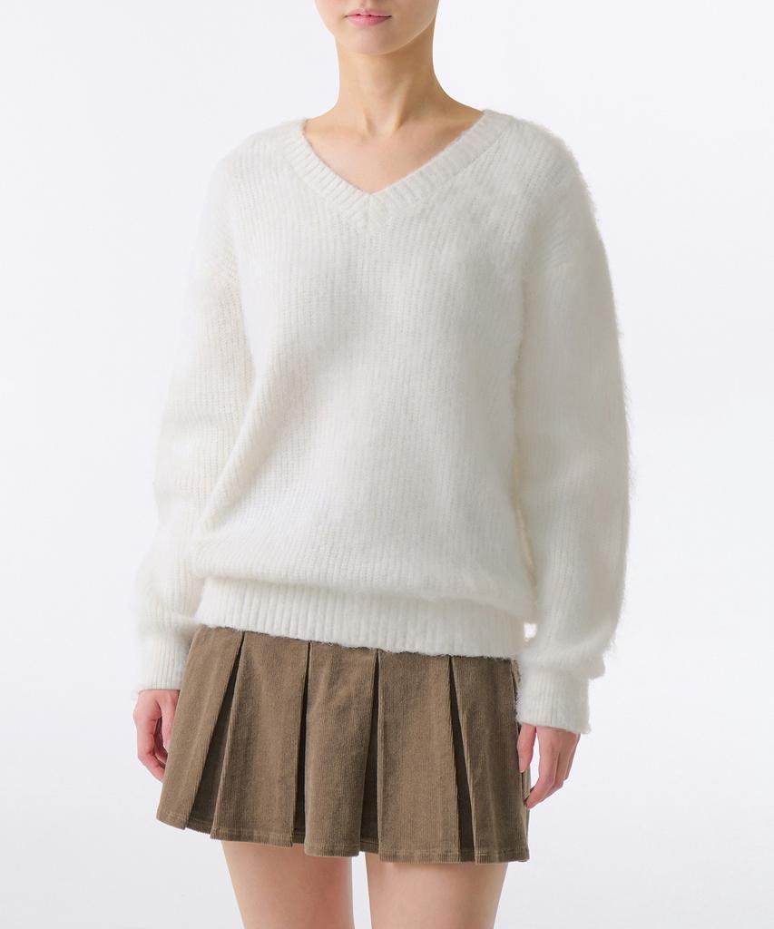 MUSINSA STANDARD WOMAN Women'S Hairy Relaxed V-Neck Knit [Ivory]