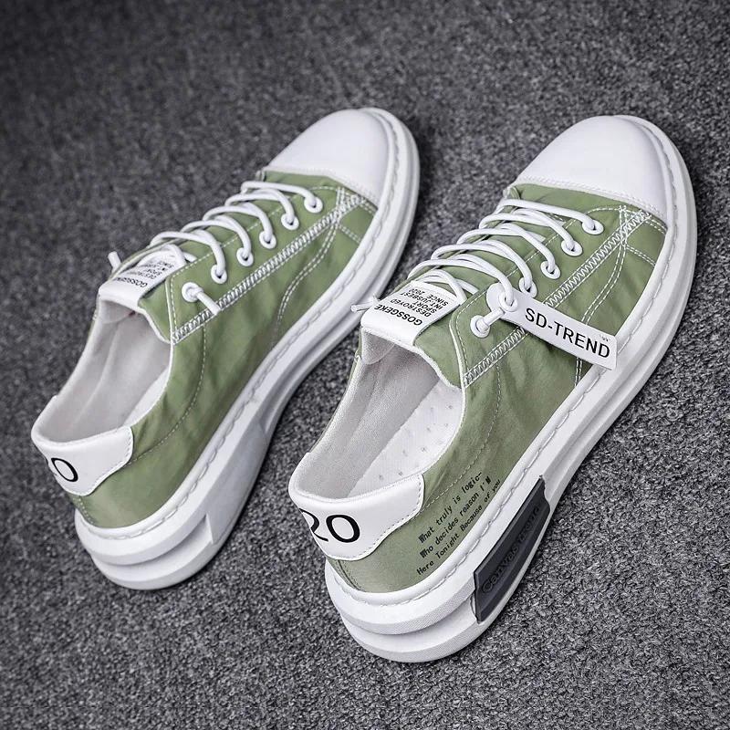 Fashion New Arrival Canvas Shoes Summer Breathable Comfortable Men Sneakers Casual Walking Flats Lace-up Fashion Man Vulcanized Shoes