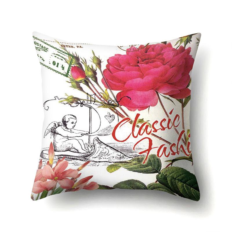 Полиэстеровая наволочка Автомобильная декорация Наволочка с ретро-принтом Чехол для поясничной подушки Чехол для подушки-башни Прикроватный чехол для подушки
