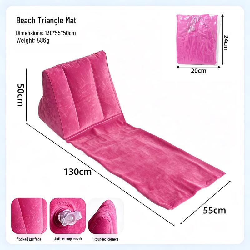 Foldable Inflatable Beach Lounge Mat with Backrest
