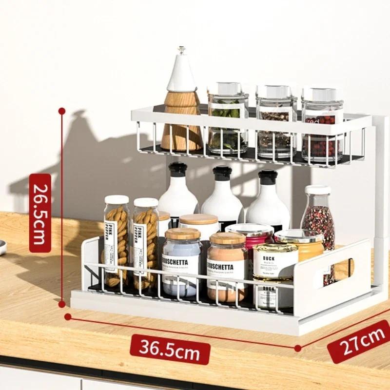 Kitchen Cabinet Rack Under Sink Storage Storage Rack Pull-out Drawer Basket Finishing Shelf Removable Organizer Kitchen Tool