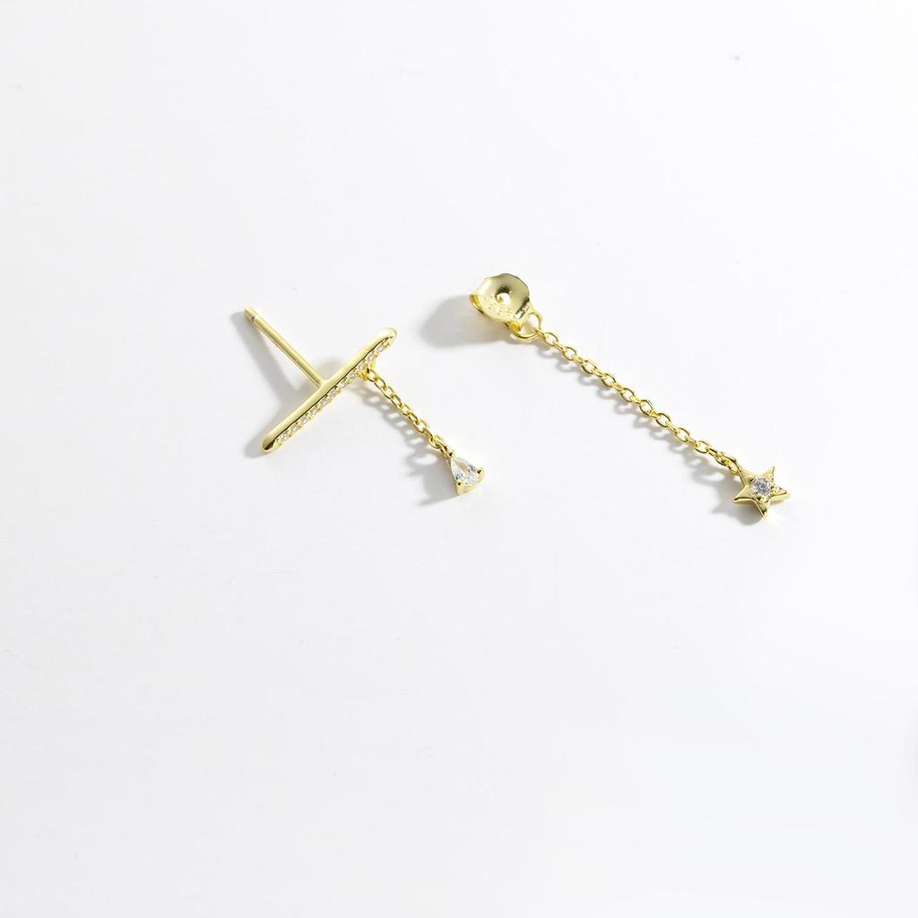 ANDYWEN 100% Стерлингового Серебра 925 пробы, Золотая цепочка ФАНТАЗИЯ, серьги-гвоздики с кристаллами циркона и фианитами, свадебные украшения с кристаллами