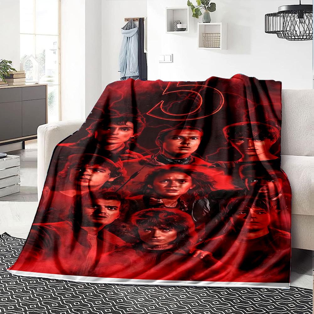 Stranger Things Blanket Warmthful Decor Suitable for Livingroom Office Chair Picnics for All Seasons Playful Design