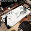 Ink Plum Blossom Ancient Pavilion Mouse Pad Large Computer Office Game Table Mat Rubber Anti-slip Stitched Keyboard Mat Desk Pad