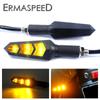 2PCS Bendable Motorcycle LED Blinkers Turn Signal Lights Amber Lamp Front Rear Indicators E-bike Scooter Motorbike