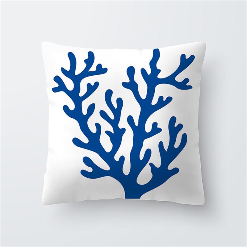 Синий океан морская звезда био принт узор наволочка для дома гостиная диван украшения квадратная подушка наволочка 45x45 см