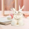 Статуя семьи кроликов, фигурка животного, реалистичное креативное украшение для стола, скульптура из смолы для