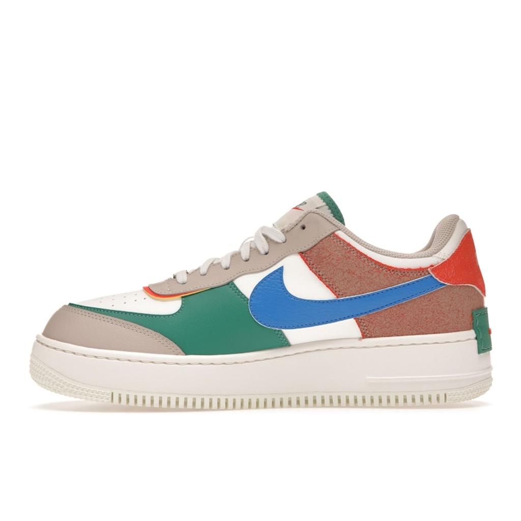 Nike Air Force 1 Shadow Sail Signal Blue Green Women Sneakers White Green-Noise Cream CI0919-109