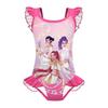 Kids Girls Anime Cartoon POP Singer Rumi Zoey Mira Print Ruffle Sleeveless One-piece Swimsuit Swimwear