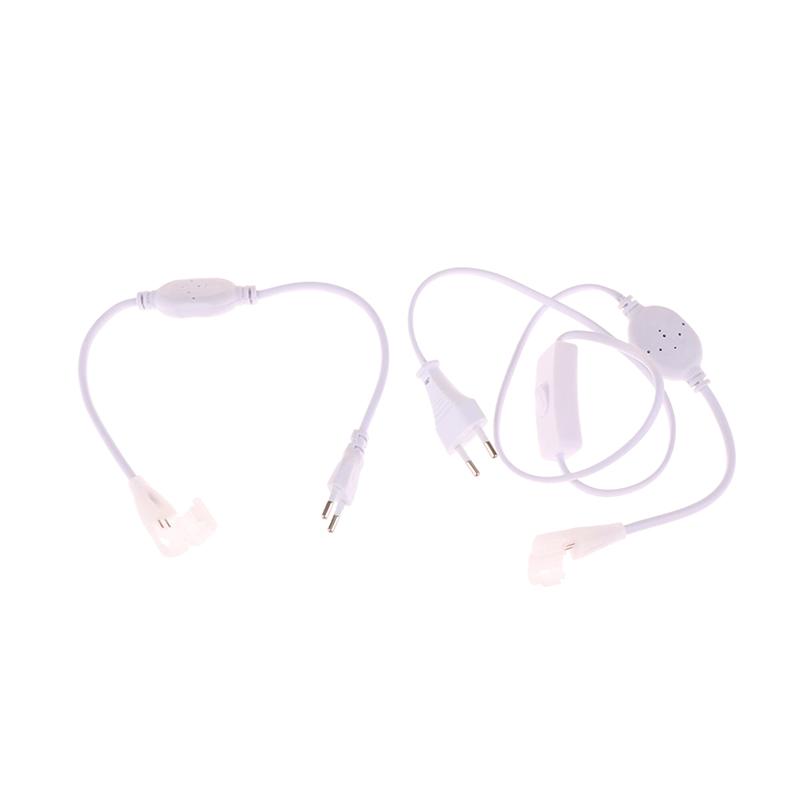 Вилка европейского стандарта для светодиодной ленты Cob 220 В, блок питания, быстрый разъем с кнопочным переключателем, кабель для ленты Cob IP67 10 мм