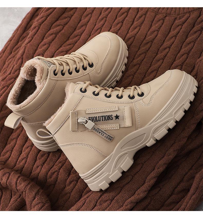 Женские зимние ботинки больших размеров - Теплые, на вельветовой подкладке, морозостойкие, универсальные высокие зимние сапоги