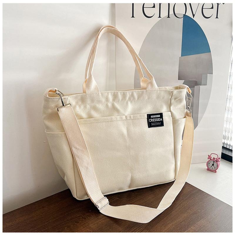Canvas Bag Women's New Trendy Versatile School Handbag Shopping Large-capacity Make-up Book Bag