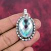 Faceted Mystic Topaz Gemstone Pendant, Handmade Jewelry, 925 Solid Sterling Silver Pendant Jewelry Gift For Love