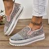 Fashion 2024 New Sneakers Women Casual Shoes Fashion Rhinestone Crystal Platform Slip-on Women Flats Luxury Comfortable Women Sneakers