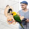 Bird Stand  Perch With Mirror Stacking Rings Intelligence Training Puzzle Toys Chew Toys For Parrot