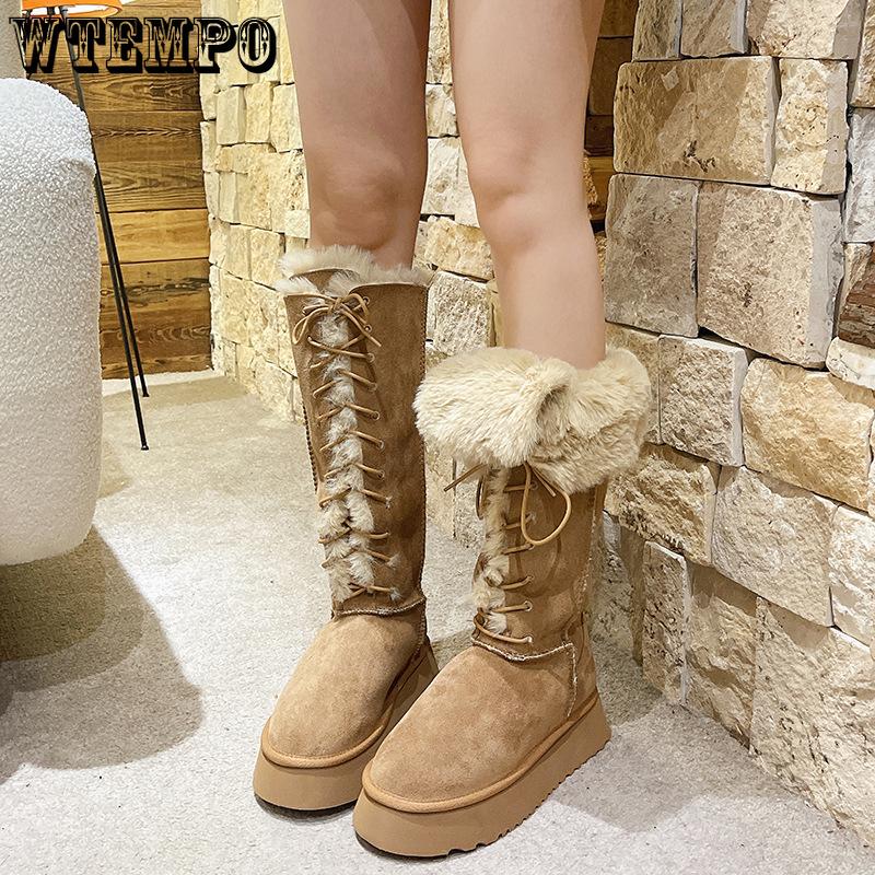 Женские зимние ботинки с толстой подошвой и металлической пряжкой в стиле ретро, увеличивающие рост, для осени и зимы, изготовленные из матовой кожи и плюша, теплая хлопковая обувь