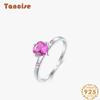 Tancise Classic 925 Sterling Silver  Zircon Ring Ladies Jewelry Wedding Promise Party Gift