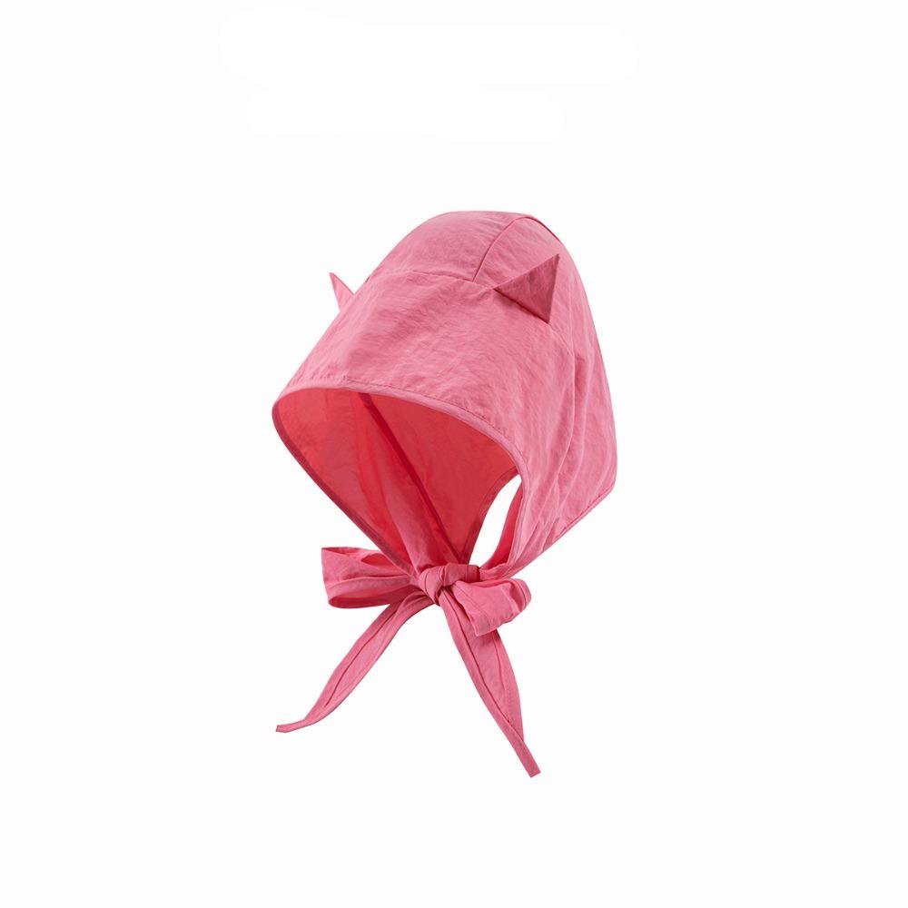 Solid Color Little Devil Horn Headscarf Korean Style Beanie Cap Retro Strap Hat Girl
