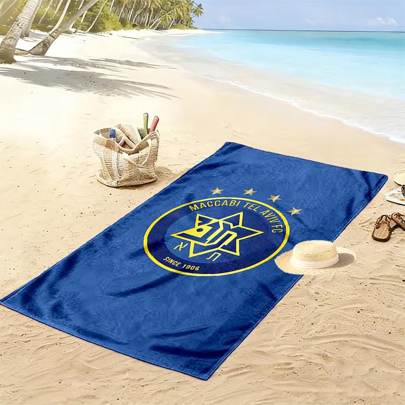 Maccabi Tel-Aviv FC Print Beach Towel, Large Soft Quick Dry Towel for Beach Camping Swimming