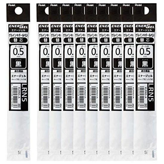 Стержень для шариковой ручки Pentel EnerGel 0,5 мм XLRN5-A Черный 10 штук