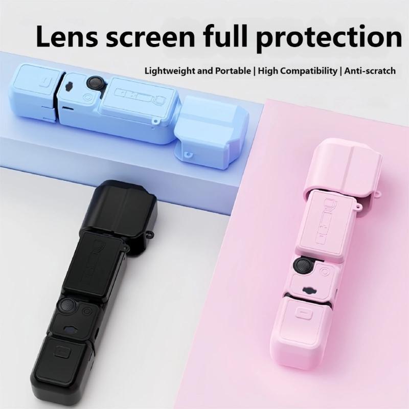 Мягкий силиконовый защитный чехол для камеры Pocket 3 Ударопрочный и противоскользящий дизайн Идеально подходит для съемки на открытом воздухе