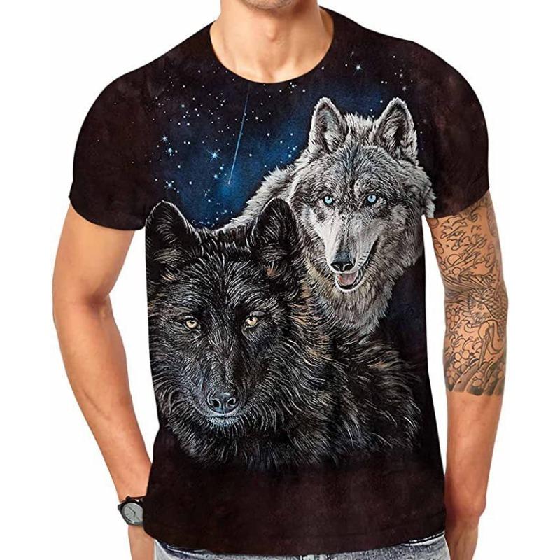 2025 Summer Trendy 3D Printed Animal Bear Fun Short Sleeve Breathable Versatile Top