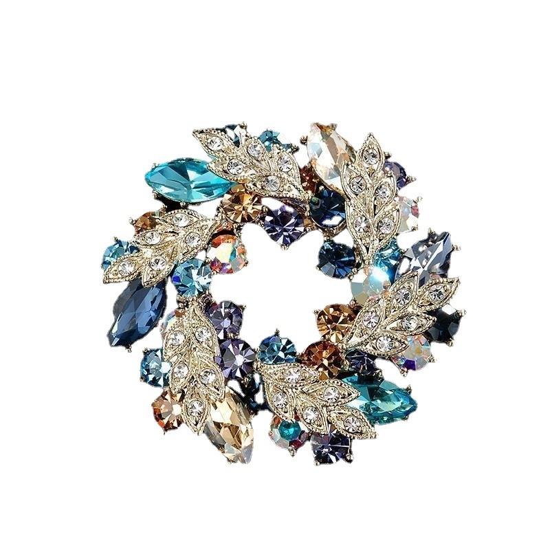 Женская круглая брошь простая венок пряжка булавка корсаж аксессуары