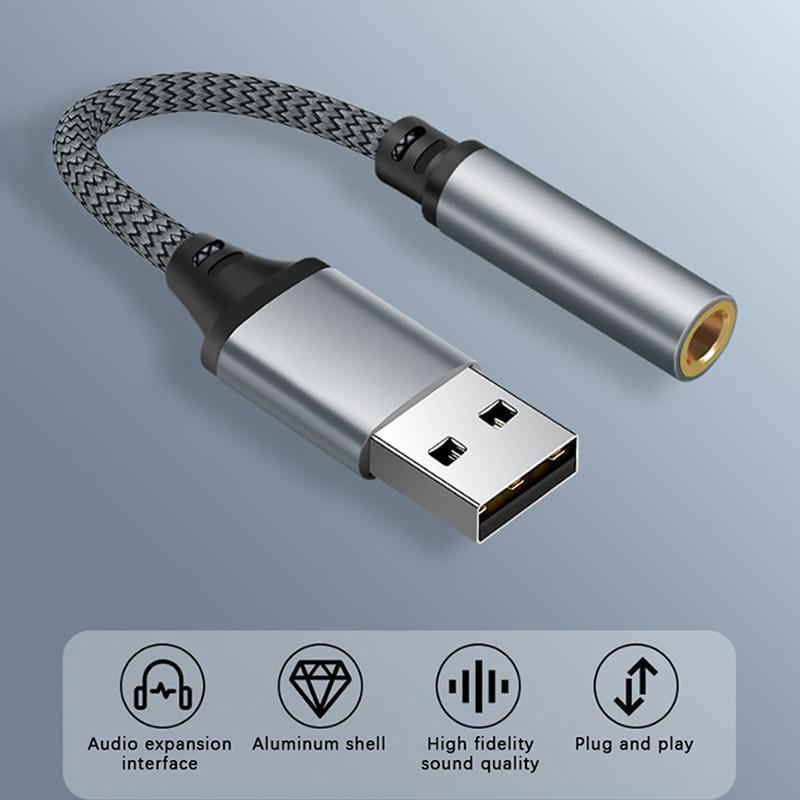 Usb внешняя звуковая карта 3,5 мм разъем женский аудио адаптер наушники микрофон звуковой адаптер для ПК ноутбука USB к 3,5 мм аудио кабель