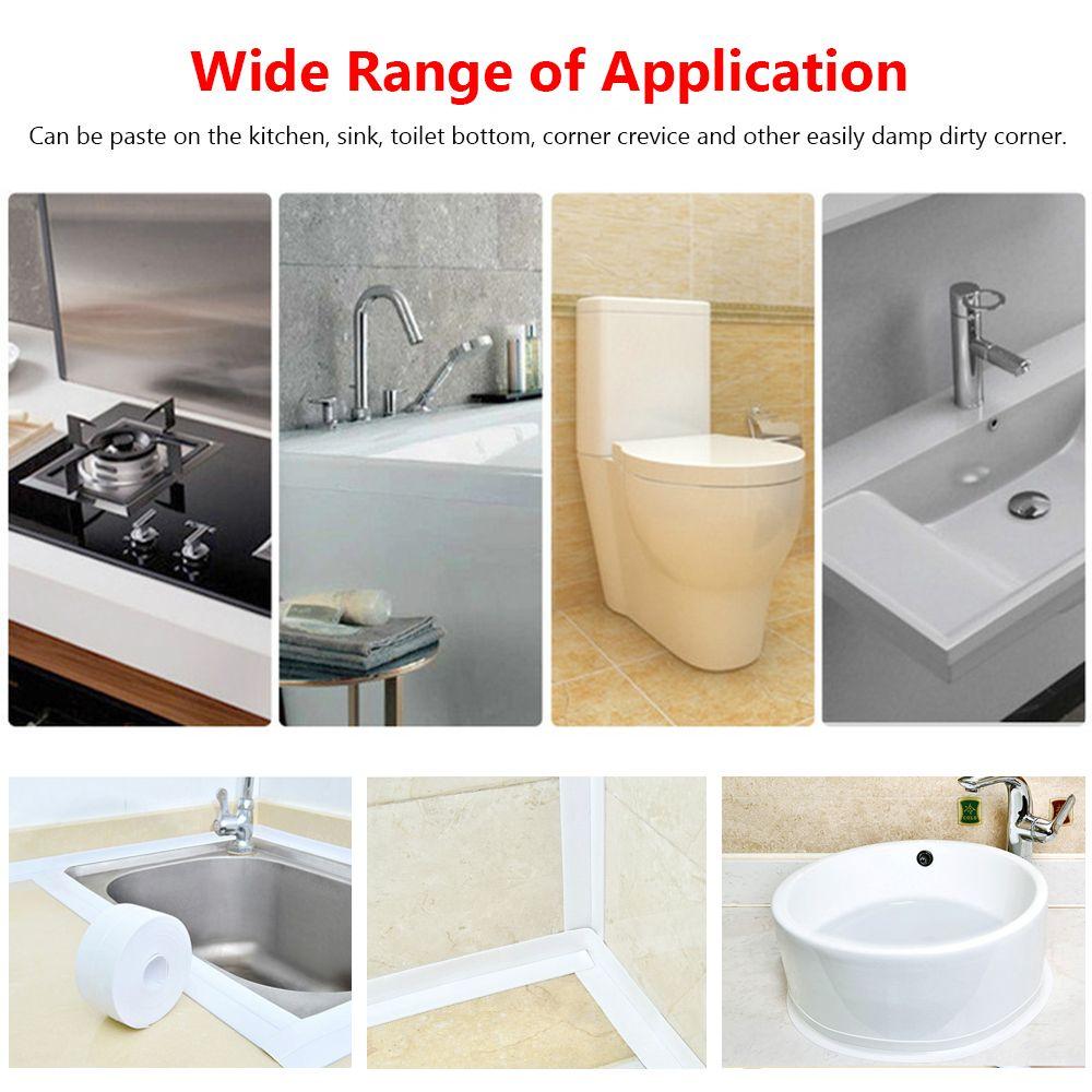 3.2m Self Adhesive Toilet Kitchen Wall Corner Sink Edge Seal Tape Sealing Strip
