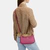 Coach Teri 24 Золотой Логотип Молния Текстурированная Кожаная Сумка-Тоут Сумка Через Плечо Женские сумки Малиновый CL404-IMP35