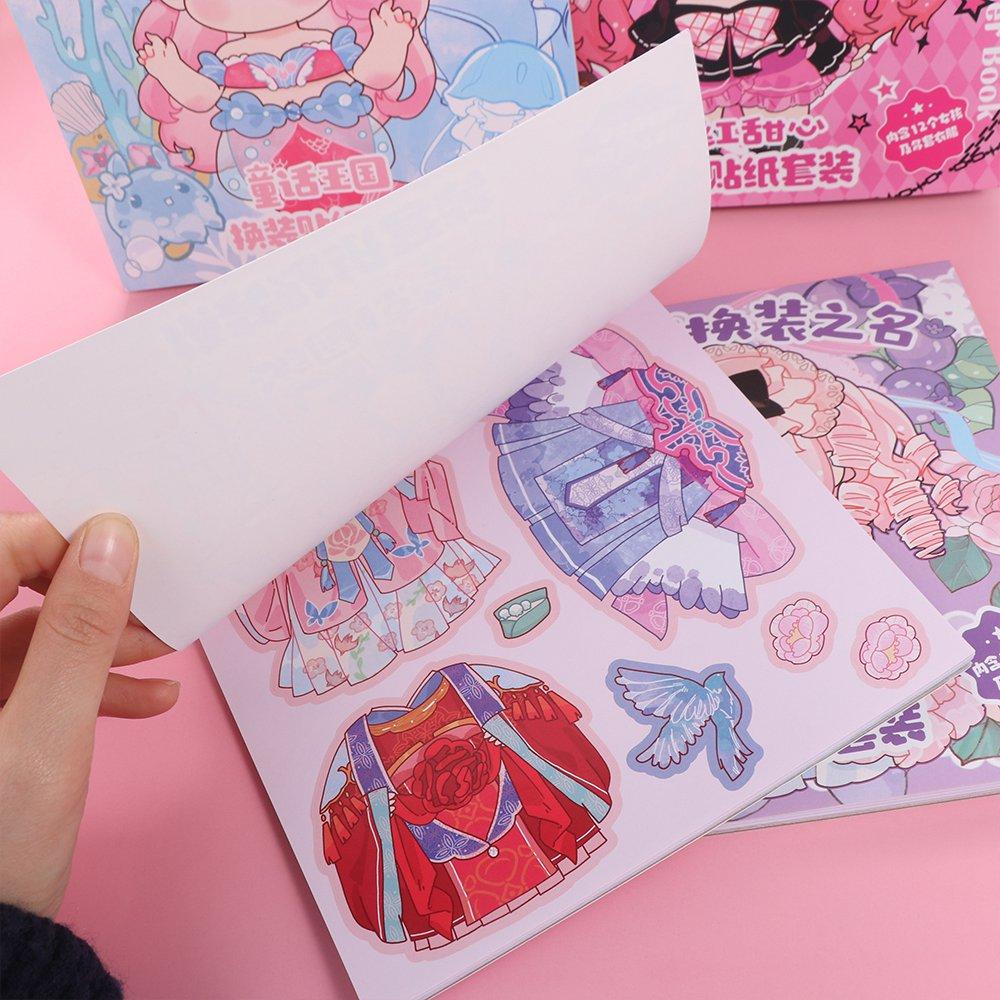 Мультяшная Книга для Раскрашивания Наклейки Одежда Наряд Наклейки Наклейка для Переодевания Ручной Ежедневник