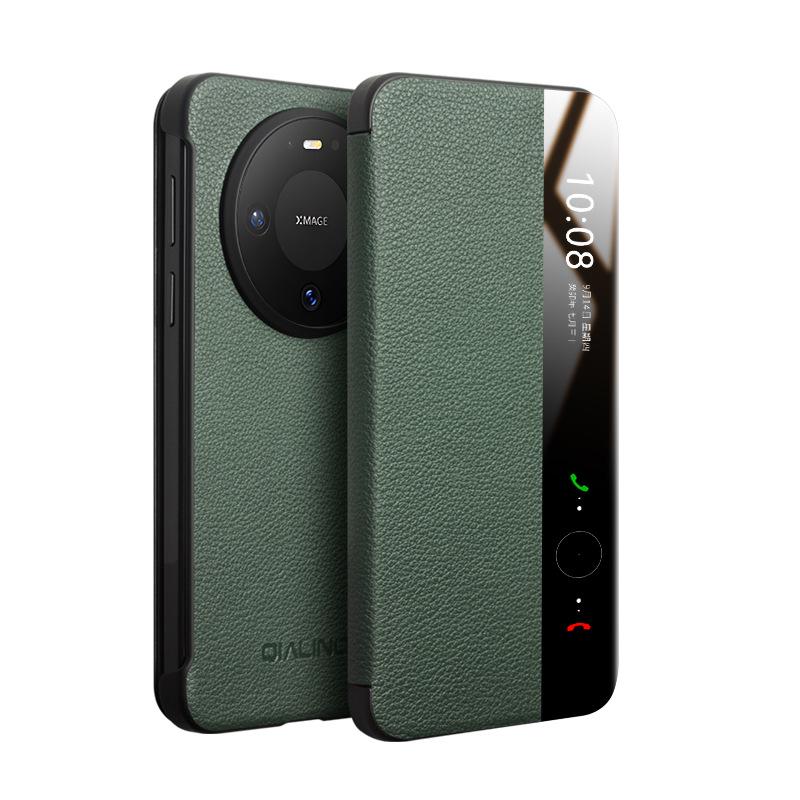 Магнитный кожаный флип-кейс Huawei Mate 80 Pro Max со Smart Sleep RS Защитой