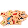Montessori Shape Matching Board Game Find Shadow Matched Images Animal Fruit Blocks Puzzles Educational Toys For Children Wooden