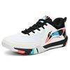 New LiNing Cushioned Slip Resistant Abrasion Resistant Low Top Badminton Shoes Unisex White AYTT003-2