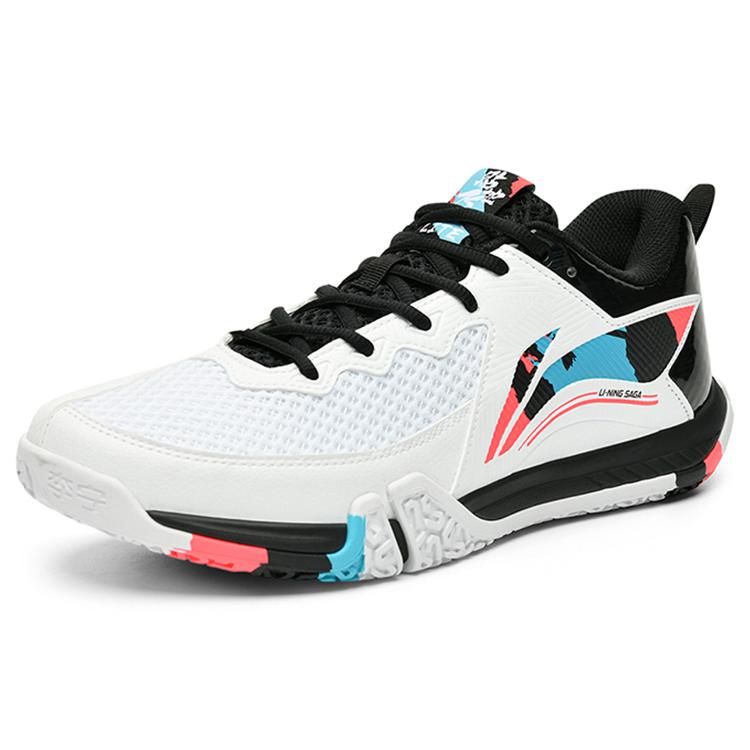 New LiNing Cushioned Slip Resistant Abrasion Resistant Low Top Badminton Shoes Unisex White AYTT003-2