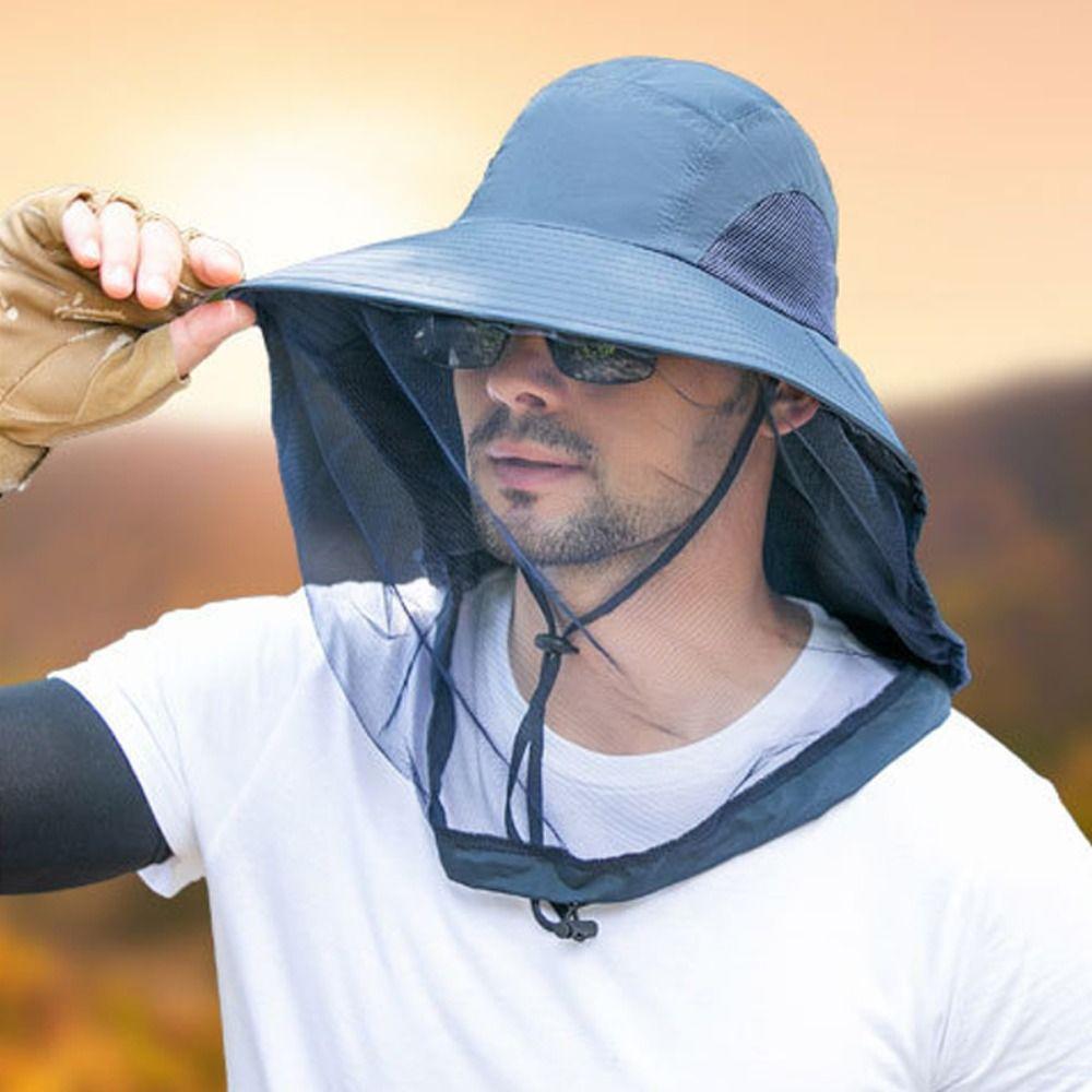 Outdoor Sunscreen Fishing Sun Cap Face Neck Protection Bucket Hat Insect Proof Cap  Jungle Farm