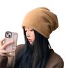 Autumn Winter Soft Imitation Mink Wool Pullover Hat Warm Velvet Japanese Fur Cap Women Stacked Hats
