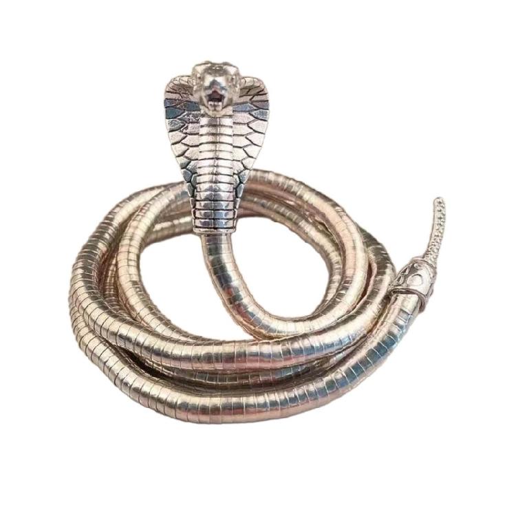 Модное гибкое ожерелье-браслет в виде змеи, многослойное металлическое ожерелье в виде змеи