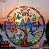 2D Flat Acrylic Tree of Life Butterfly Wall Hanging Decor with Colorful Butterflies & Sunset Design, Nurseries, Vintage Home Decor Wall for Bar